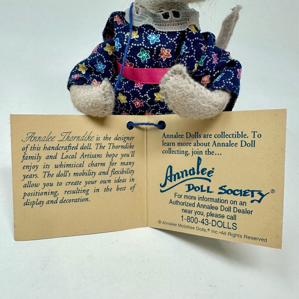Vintage Annalee Granny Grandma Mouse Doll Plush w/ Glasses Mobilitee Collectible - Picture 8 of 11